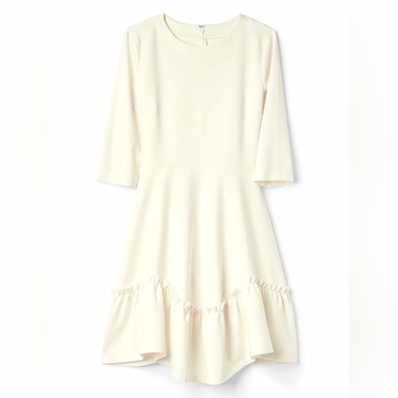 GAP Ponte Long Sleeve Ruffle-Hem Dress NWT - Picture 4 of 9